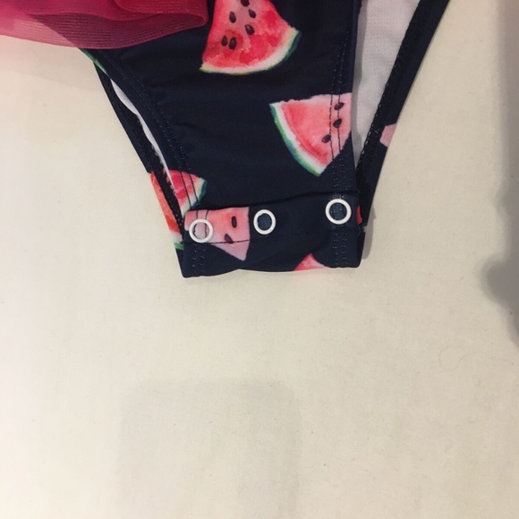 Snapper Rock Baby Girl Swimsuit Blue With Pink Watermelon Size 6-12 Months - Picture 5 of 5